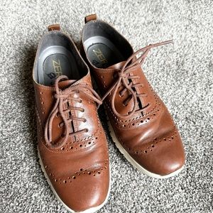 COLE HAAN Womens 6 B Zero Grand Leather Tan Leather Wingtip Oxfords Sneakers